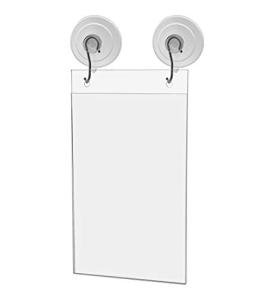 2 Pack Acrylic Window Sign Holders with Hooks