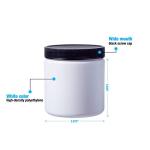 8 Ounce White Straight-Sided Jars with Caps (12 Pack)