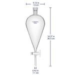 Borosilicate Glass 1000ml Conical Separatory Funnel