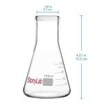 Heavy Wall Narrow Mouth Glass Erlenmeyer Flask - 100ml