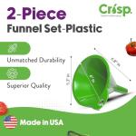 Versatile 2-Piece Kitchen Funnel Set - Bright Green