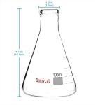 Stonylab 100ml Narrow Mouth Erlenmeyer Flask Set