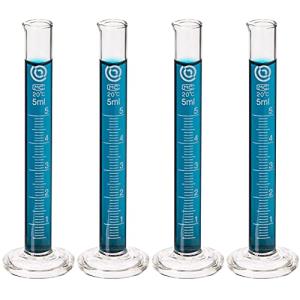 Borosilicate Glass Graduated Cylinders - 5mL (4-Pack)