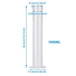 2 Pack 1000ml Plastic Graduated Cylinders Set