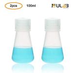 ULAB 100ml Narrow Neck Conical Flasks - Pack 2