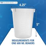 600ml Clear Plastic Beaker Set of 25