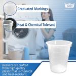 250ml Clear Plastic Beakers with Pour Spout - Set of 50