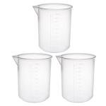 1000ml Transparent Plastic Measuring Cups - 3 Pack