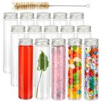 15pcs Clear Plastic Test Tubes with Screw Caps