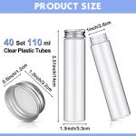 40 Pcs Clear Test Tubes with Lids - 110ml