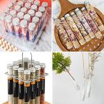 15pcs Clear Plastic Test Tubes with Screw Caps