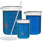 Glass Beaker Set with Stirring Rod & Watch Glass
