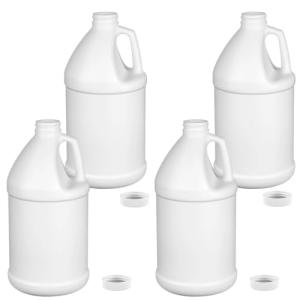 Half Gallon HDPE Plastic Jug with Handle (4 Pack)
