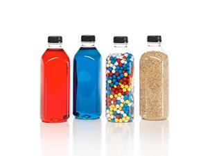 32 oz Clear Plastic Juice Bottles with Caps