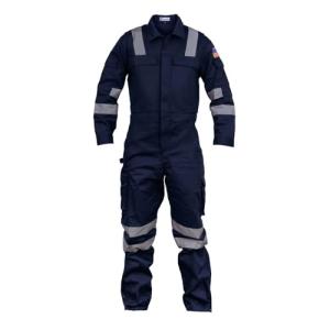 Hi-Vis Coveralls with Leg Zipper - Navy Blue 3XL