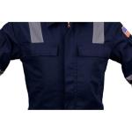 Hi-Vis Coveralls with Leg Zipper - Navy Blue 3XL