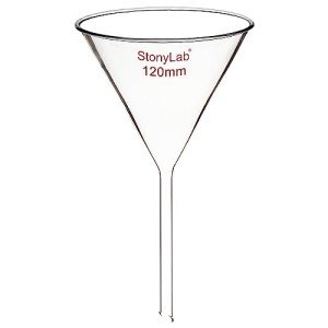 Stonylab Heavy Wall Glass Funnel - 120mm Diameter