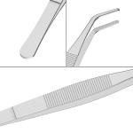 Stainless Steel Curved Tweezers - 5 Pack