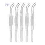 Stainless Steel Curved Tweezers - 5 Pack