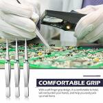Minatee 3-Piece Reverse Locking Tweezers Set