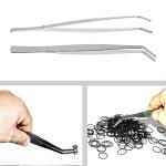 Stainless Steel Curved Tweezers - 5 Pack
