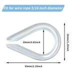 25Pcs M8 Galvanized Steel Wire Rope Thimbles