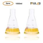 ULAB Narrow-Mouth Glass Erlenmeyer Flask Set, 34oz
