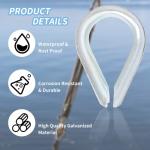 25Pcs M8 Galvanized Steel Wire Rope Thimbles