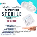 Sterile Hydrophobic PVDF Syringe Filters 25mm, 100/pkg