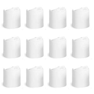 28/410 White Press Caps for Squeeze Bottles (12 Pack)
