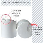 28/410 White Press Caps for Squeeze Bottles (12 Pack)