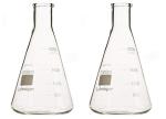 Borosilicate Glass Conical Flasks, 2000ml, Set of 2