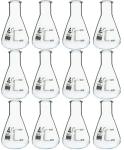 EISCO 12-Pack 50mL Borosilicate Erlenmeyer Flasks