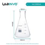 2000ML Graduated Glass Erlenmeyer Flask Set