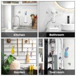 Stainless Steel Wall-Mounted Spray Bottle Holder Set