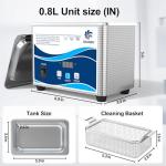 800ML Ultrasonic Jewelry Cleaner with Digital Timer