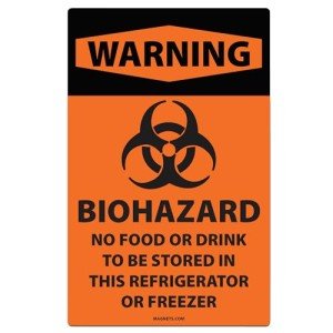 2 Pack - Biohazard Magnetic Sign for Refrigerators