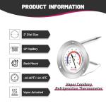 Stainless Steel Capillary Thermometer with 2" Dial