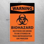 2 Pack - Biohazard Magnetic Sign for Refrigerators