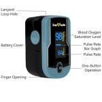 Zacurate 500F Pulse Oximeter with Lanyard - Blue