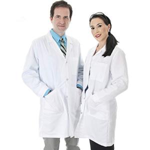 White Unisex Long Sleeve Lab Coat for Professionals
