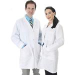 White Unisex Long Sleeve Lab Coat for Professionals