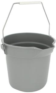 Heavy-Duty 10 qt Polypropylene Bucket - Gray