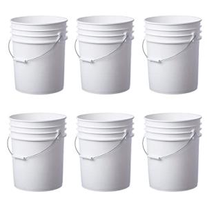 6 Pack | Food Grade 5 Gallon BPA Free Buckets