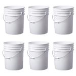 6 Pack | Food Grade 5 Gallon BPA Free Buckets