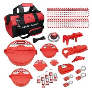 Valve Lockout Tagout Kit with 55 Devices