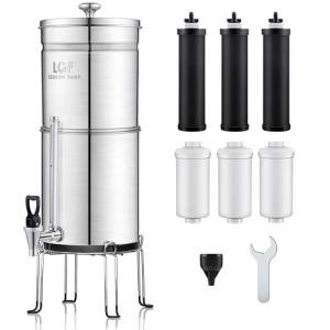 3-Gallon Stainless Steel Gravity Water Filter System