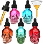 Skull Glass Dropper Bottles Set - 5PCS 1oz