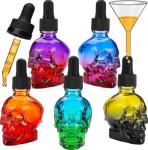 Skull Glass Dropper Bottles Set - 5PCS 1oz