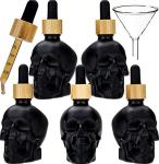 Skull Glass Dropper Bottles Set - 3 Pack